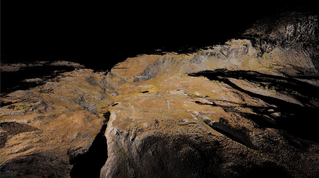 Colorized Point Cloud LIDAR image of Senator Beck Basin, September 2010